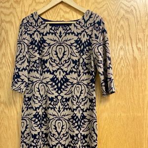 Royal Purple & Beige Sheath Dress